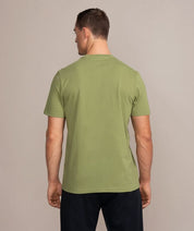 Golds Gym Muscle Joe Crew Neck T-Shirt Olive Green Back View