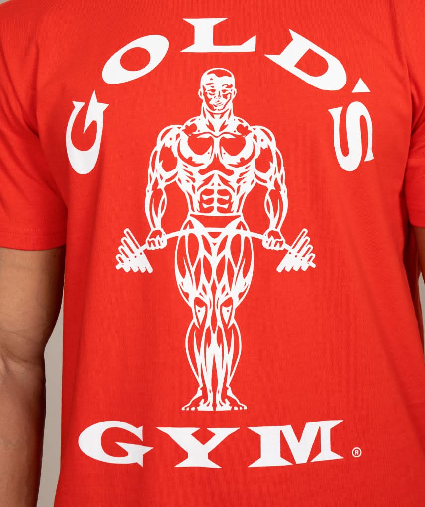 Golds Gym Muscle Joe Crew Neck T-Shirt Red Close Up