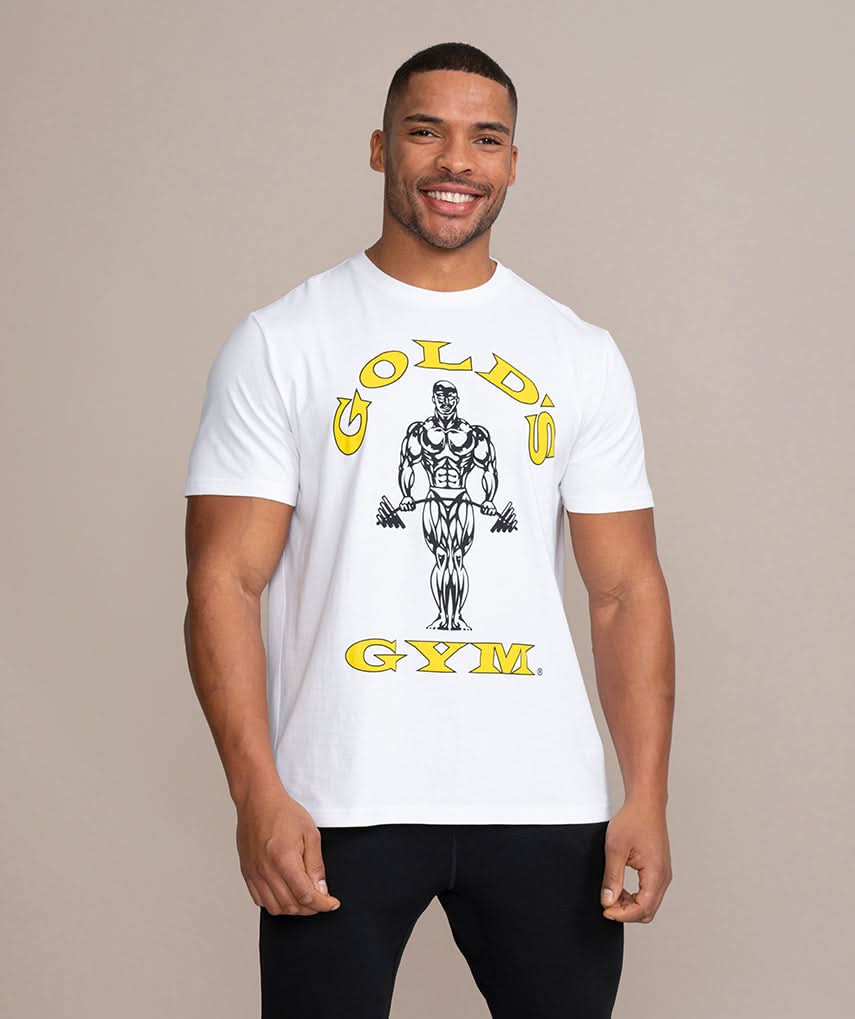 Golds Gym Muscle Joe Crew Neck T-Shirt White