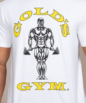 Golds Gym Muscle Joe Crew Neck T-Shirt White Close Up