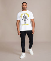 Golds Gym Muscle Joe Crew Neck T-Shirt White Shirt Outfit
