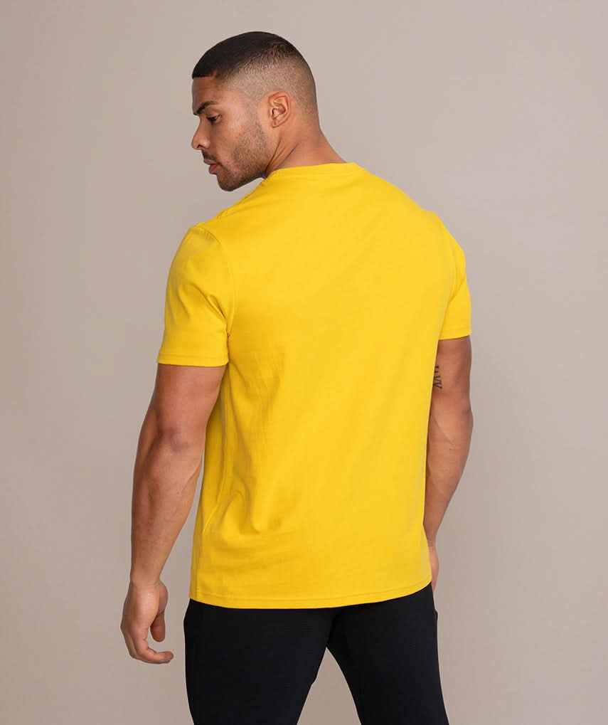 Golds Gym Muscle Joe Crew Neck T-Shirt Yellow Back 