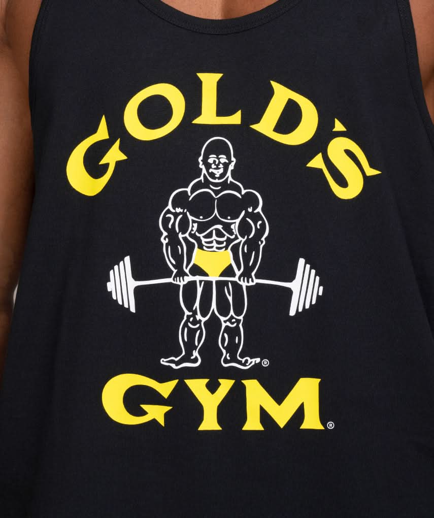 Mens Active Tank Top Stringer Black Close Up