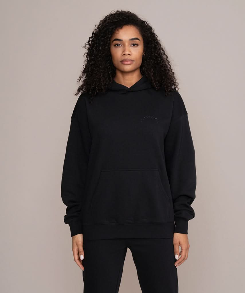 black oversized hoodie thick heavy