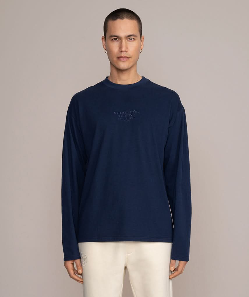 blue golds gym long sleeve shirt for men 