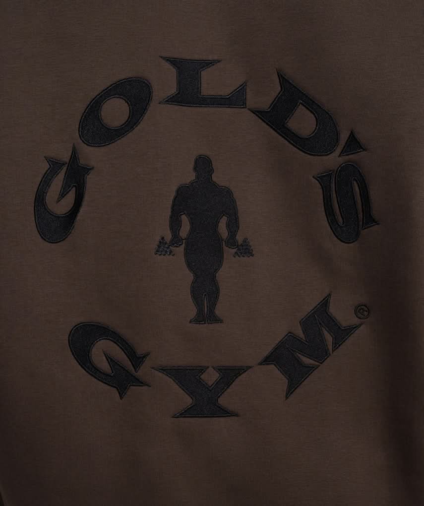 closeup embroidery of golds gym logo