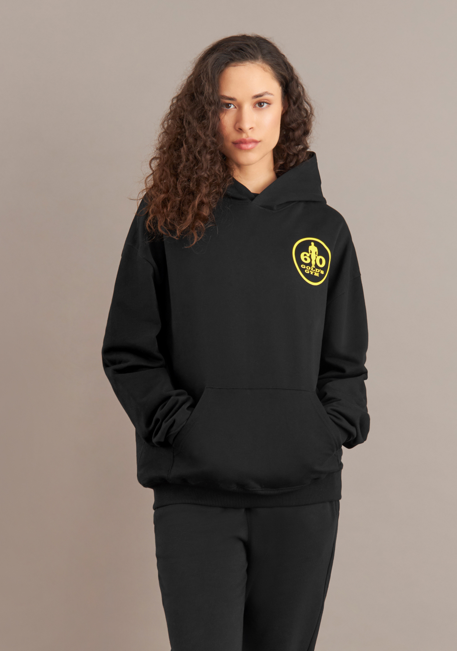 golds gym official 60th anniversary hoodie woman fit