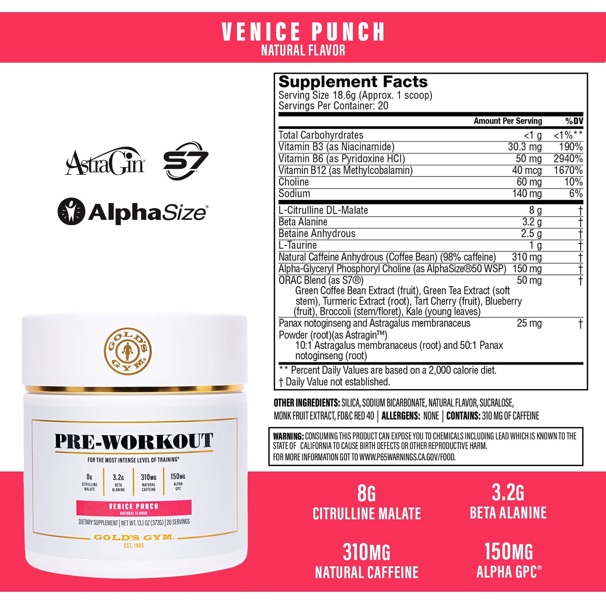 golds gym pre-workout powder supplement venice beach