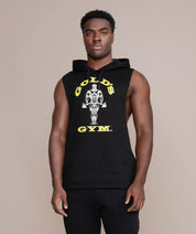 golds gym sleeveless hoodie in black 