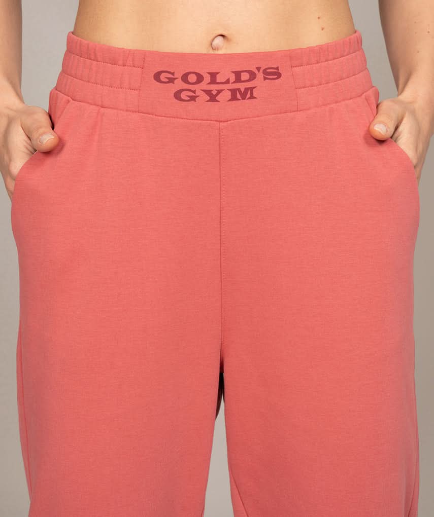 golds gym sweatpants for women in peach pink