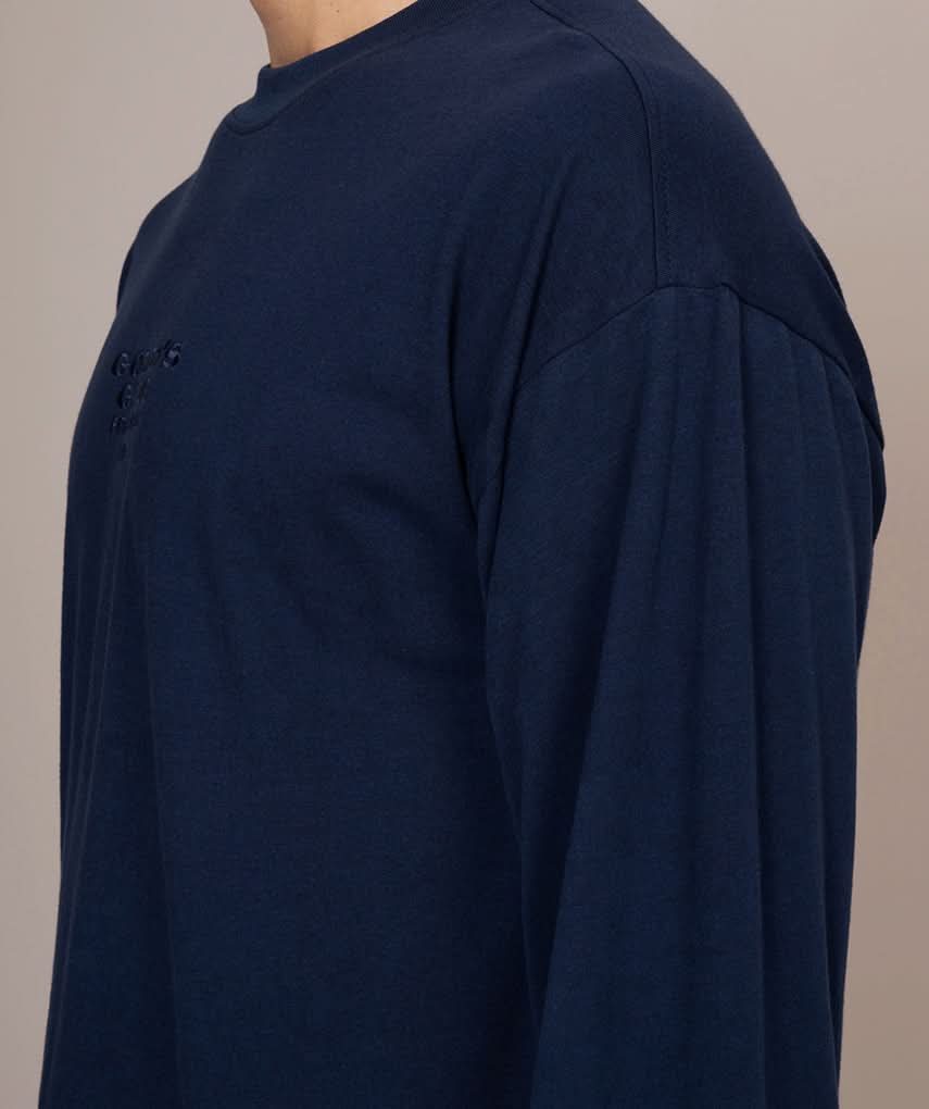 long sleeve navy blue shirt for men 