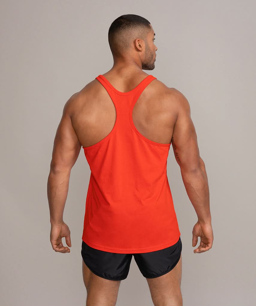 mens stringer tank top gym shirt back view