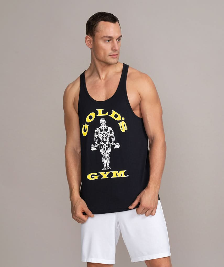 mens stringer tank top gym shirt golds gym black 