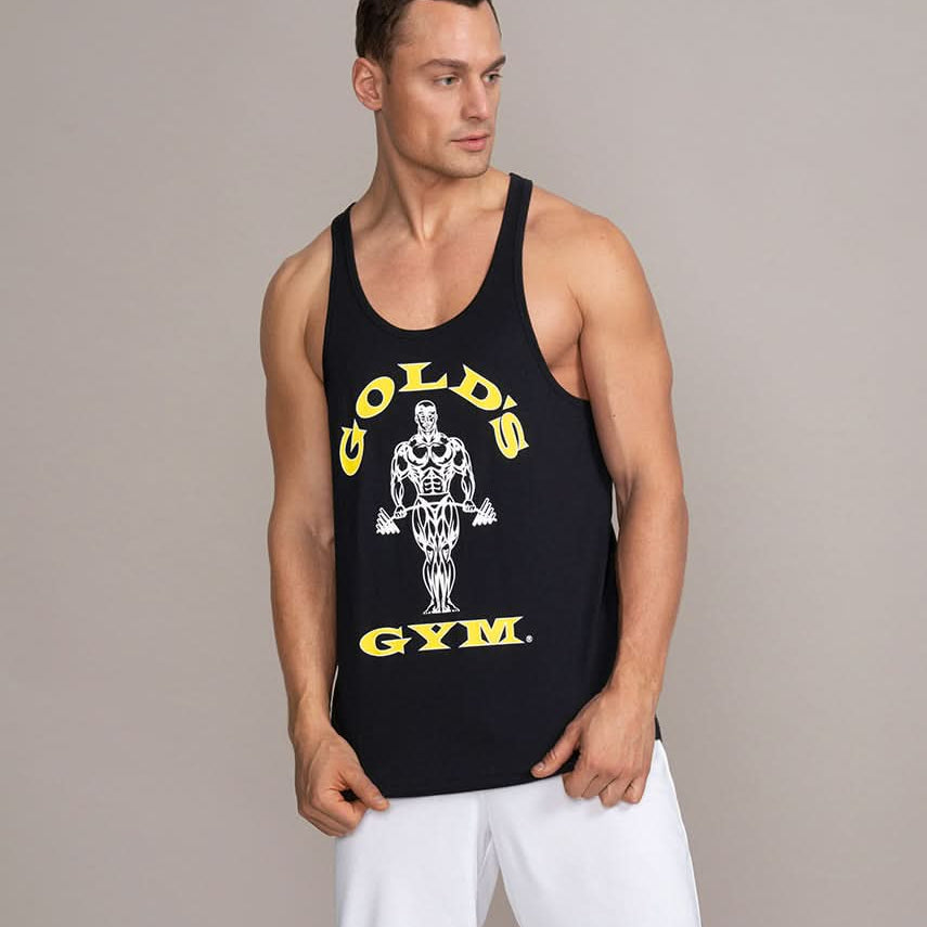 mens stringer tank top gym shirt golds gym black 