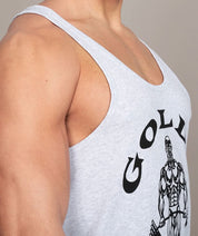 mens stringer tank top gym shirt side view gray 
