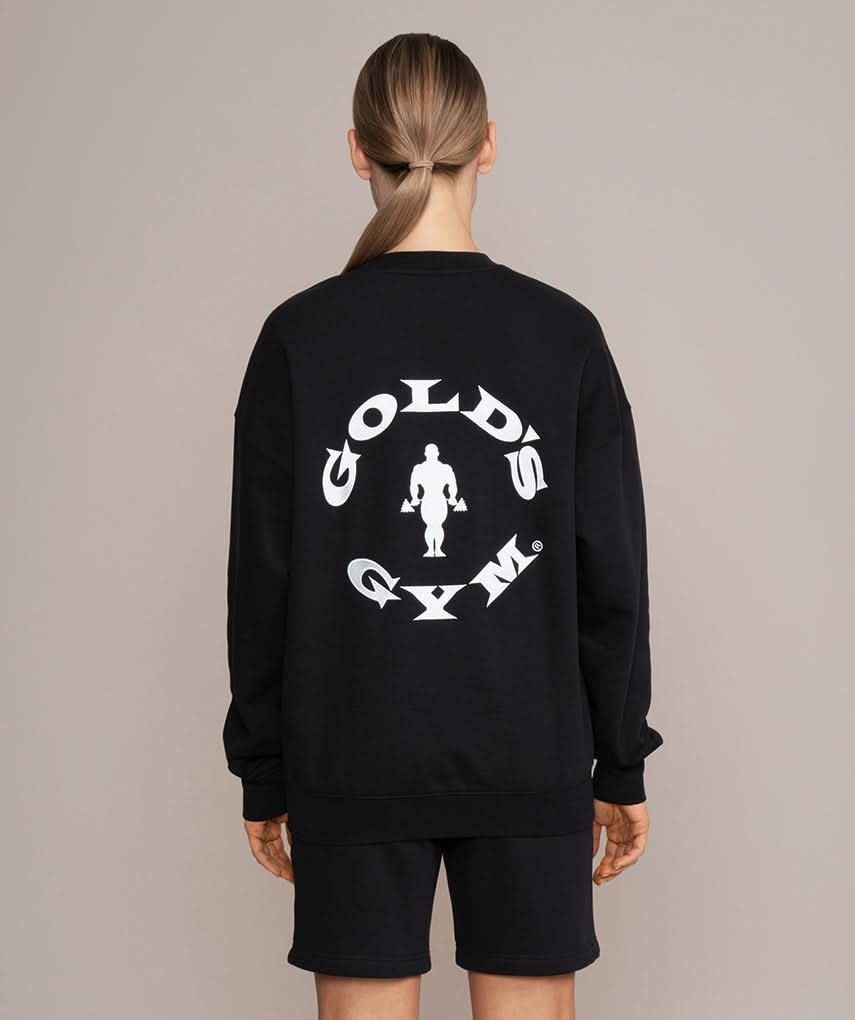 oversized golds gym sweater in black 