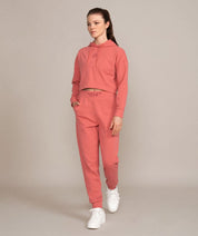 peach colored crop top hoodie