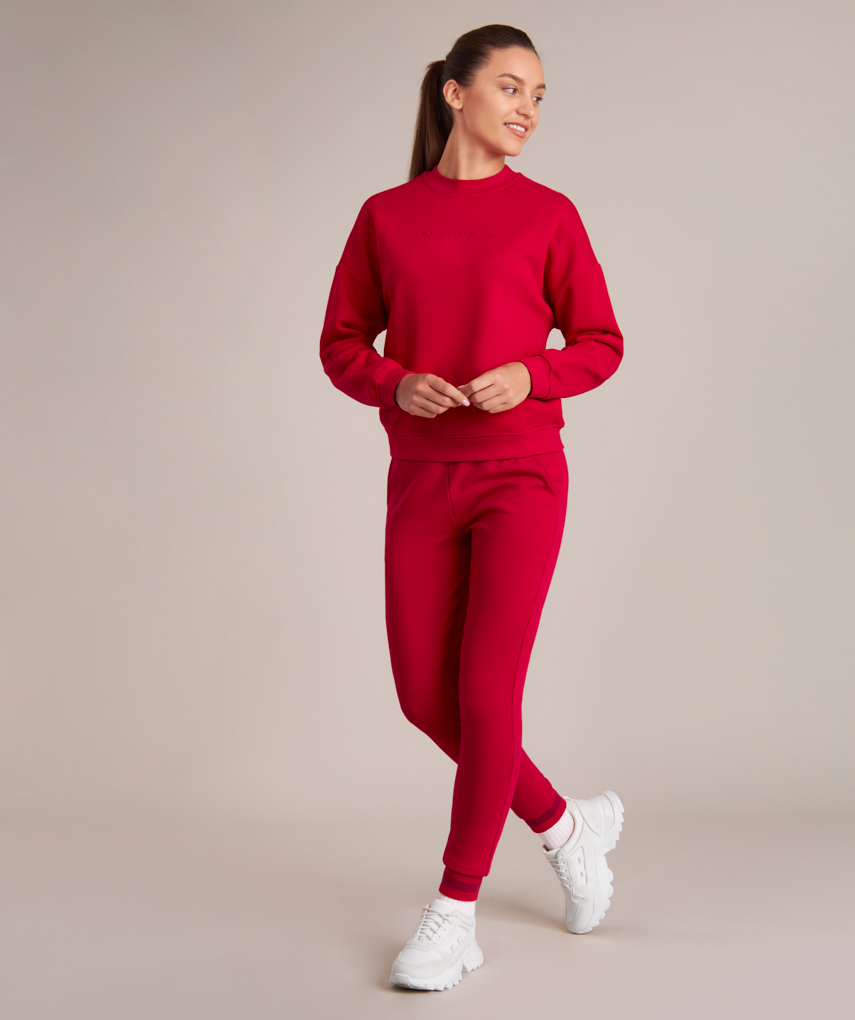 red tennis sweater for women competing 