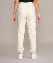 single pocket cream colored off white sweatpants embroidered 