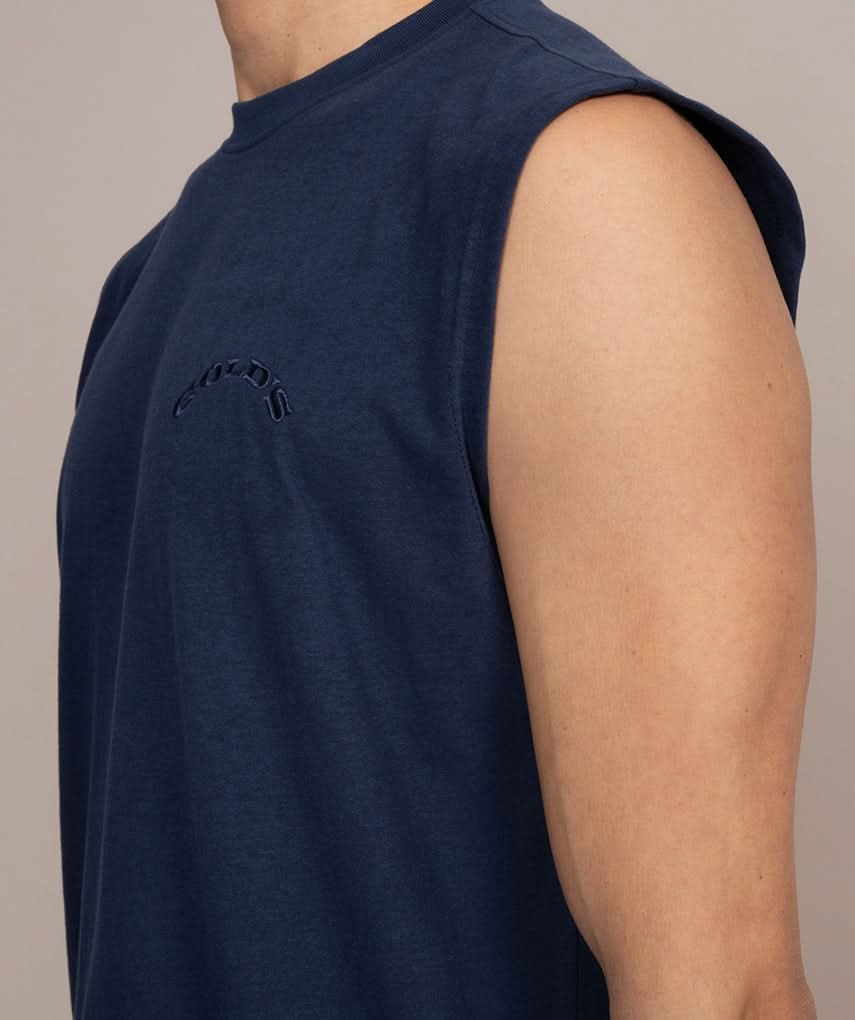 tank top navy blue side view 