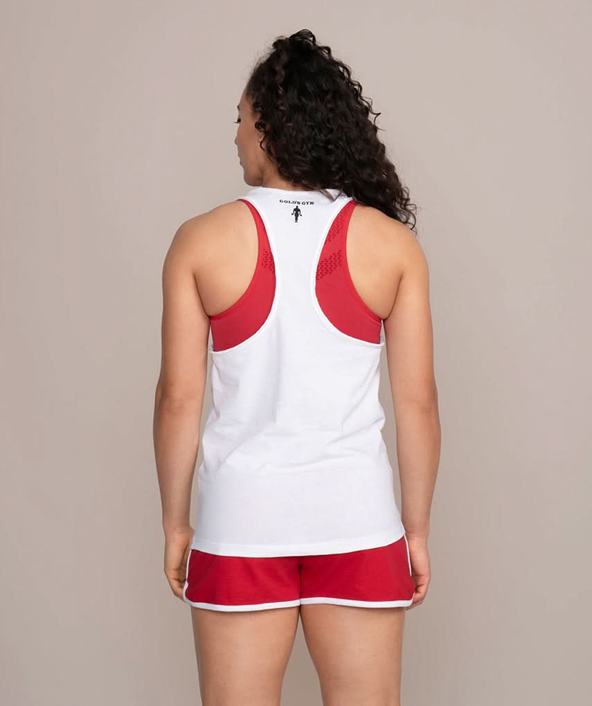 white tank top for women at the gym