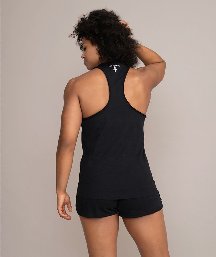 womens golds gym tank top for boxing or tennis back view