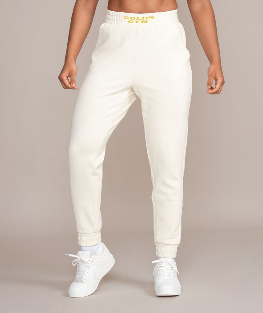 womens jogger sweatpants with golds gym logo