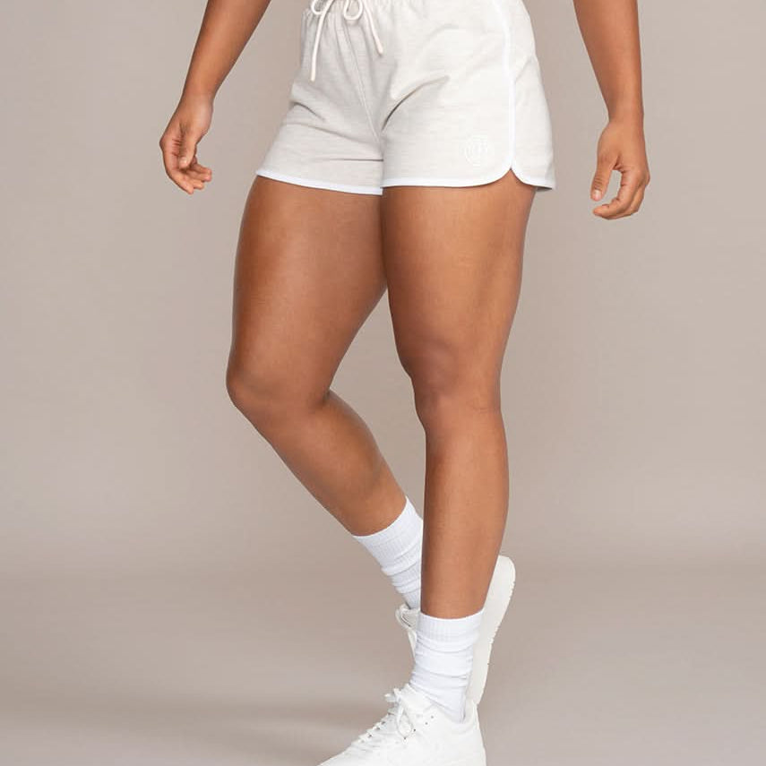 womens vintage athletic shorts in white